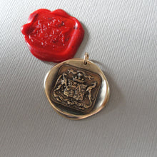 Load image into Gallery viewer, Wax Seal Pendant Griffin and Greyhound - Antique Wax Seal Charm Jewelry Motto Fear the Vortex
