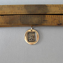 Load image into Gallery viewer, Grow Don&#39;t Change - Wax Seal Jewelry Pendant With Evergreen Tree In Antique Bronze
