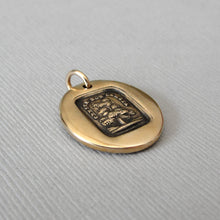 Load image into Gallery viewer, Grow Don&#39;t Change - Wax Seal Jewelry Pendant With Evergreen Tree In Antique Bronze
