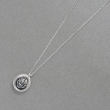 Load image into Gallery viewer, Perseverance - Silver Wax Seal Necklace Tiny Hawk - Keep Going Achieve Goals
