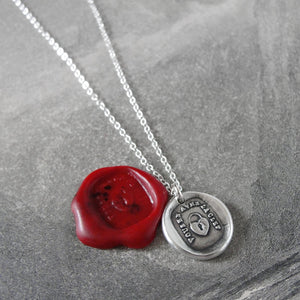 Silver Heart Padlock Wax Seal Necklace - You Have The Key - RQP Studio