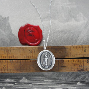 Hebe Goddess of Youth - Silver Wax Seal Necklace - RQP Studio