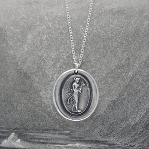 Hebe Goddess of Youth - Silver Wax Seal Necklace - RQP Studio
