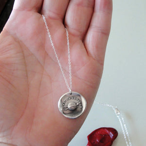 Struggling - Silver Wax Seal Necklace - Oh Help Me Through