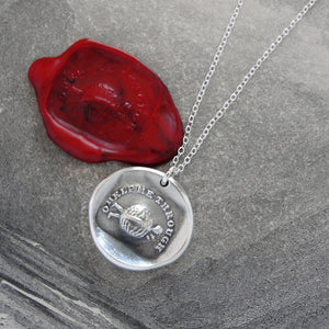 Struggling - Silver Wax Seal Necklace - Oh Help Me Through