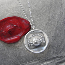 Load image into Gallery viewer, Struggling - Silver Wax Seal Necklace - Oh Help Me Through
