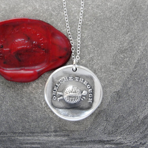 Struggling - Silver Wax Seal Necklace - Oh Help Me Through