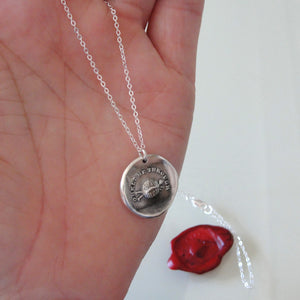 Struggling - Silver Wax Seal Necklace - Oh Help Me Through