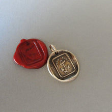 Load image into Gallery viewer, Hold Fast - Bronze Anchor Wax Seal Charm - Antique Hope Motto Pendant
