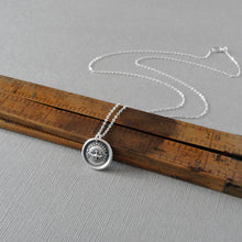 Load image into Gallery viewer, Holy Spirit Wax Seal Necklace In Silver - Forsake Me Not Antique Wax Seal Jewelry

