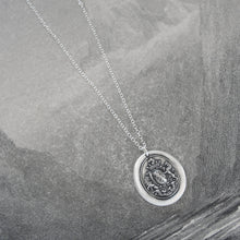 Load image into Gallery viewer, Honor Guide My Steps - Silver Wax Seal Necklace With Rampant Lions
