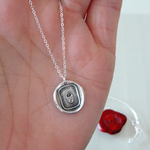 Honor Holds The Key - Wax Seal Necklace motto padlock antique wax seal silver jewelry - RQP Studio