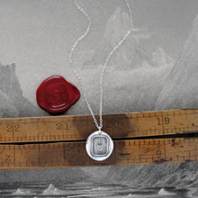Load image into Gallery viewer, Honor Holds The Key - Wax Seal Necklace motto padlock antique wax seal silver jewelry - RQP Studio
