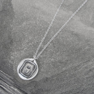 Honor Holds The Key - Wax Seal Necklace motto padlock antique wax seal silver jewelry - RQP Studio