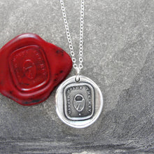 Load image into Gallery viewer, Honor Holds The Key - Wax Seal Necklace motto padlock antique wax seal silver jewelry - RQP Studio
