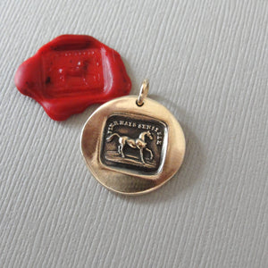 High Spirited Horse - Bronze Wax Seal Pendant Equestrian Jewelry