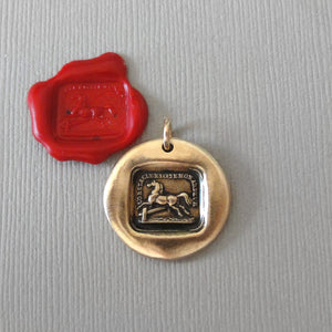 Horse Pendant In Bronze Made Of Antique Wax Seal