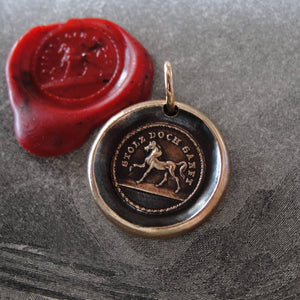 High Spirited Horse Wax Seal Charm - antique wax seal jewelry pendant German motto Proud Yet Gentle - RQP Studio