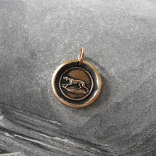 Load image into Gallery viewer, Hunting Dog Wax Seal Pendant - antique hound dog wax seal jewelry charm - RQP Studio
