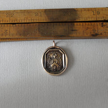 Load image into Gallery viewer, I Remain Unvanquished - Lion Wax Seal Pendant - Unbeaten - Antique Wax Seal Jewelry
