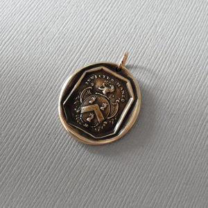 I Remain Unvanquished - Lion Wax Seal Pendant - Unbeaten - Antique Wax Seal Jewelry