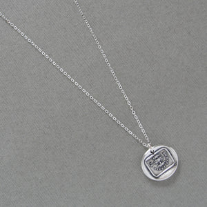 I Stand Firm - Silver Wax Seal Necklace - Steadfast Strength Integrity Oak Tree Jewelry