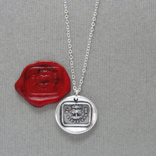 Load image into Gallery viewer, I Stand Firm - Silver Wax Seal Necklace - Steadfast Strength Integrity Oak Tree Jewelry
