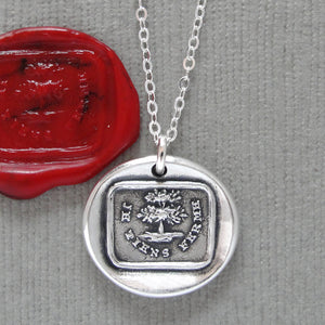 I Stand Firm - Silver Wax Seal Necklace - Steadfast Strength Integrity Oak Tree Jewelry