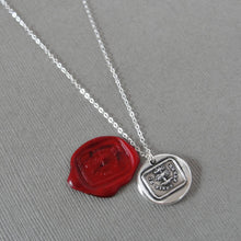 Load image into Gallery viewer, I Stand Firm - Silver Wax Seal Necklace - Steadfast Strength Integrity Oak Tree Jewelry
