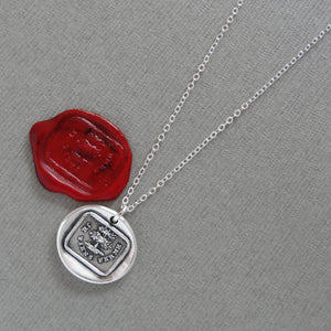 I Stand Firm - Silver Wax Seal Necklace - Steadfast Strength Integrity Oak Tree Jewelry