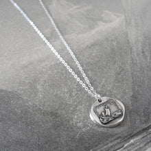 Load image into Gallery viewer, If I Lose You I Am Lost - Silver Wax Seal Necklace French Love Quite - RQP Studio
