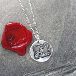 If I Lose You I Am Lost - Silver Wax Seal Necklace French Love Quite - RQP Studio