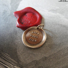Load image into Gallery viewer, Everything Has A Price Wax Seal Charm - antique wax seal charm jewelry - French motto quote proverb pendant - RQP Studio
