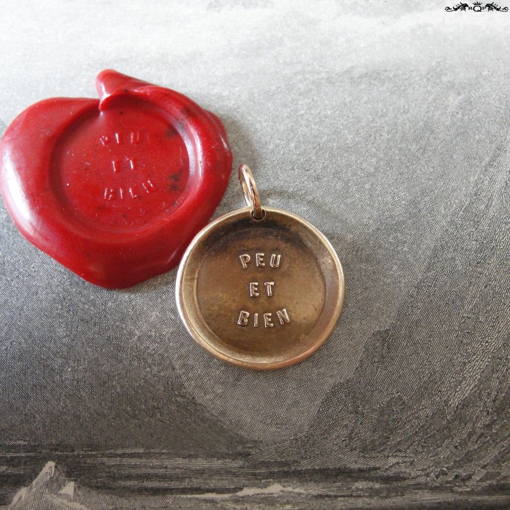 Talk Less Say More Wax Seal Charm - antique wax seal charm jewelry French Articulate Well Spoken proverb pendant - RQP Studio