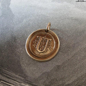 Wax Seal Charm Initial U - wax seal jewelry pendant alphabet charms Letter U - RQP Studio