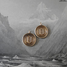 Load image into Gallery viewer, Wax Seal Charm Initial U - wax seal jewelry pendant alphabet charms Letter U - RQP Studio
