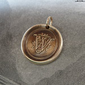 Wax Seal Charm Initial W - wax seal jewelry pendant alphabet charms Letter W - RQP Studio