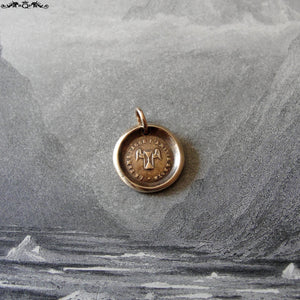 Friendship Wax Seal Charm - antique wax seal jewelry Good Friends French motto with Winged Hourglass - RQP Studio
