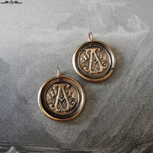 Load image into Gallery viewer, Wax Seal Charm Initial A - wax seal jewelry pendant alphabet charms Letter A - RQP Studio
