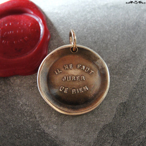 You Never Can Tell Wax Seal Charm - antique pendant jewelry French motto quote proverb pendant - RQP Studio