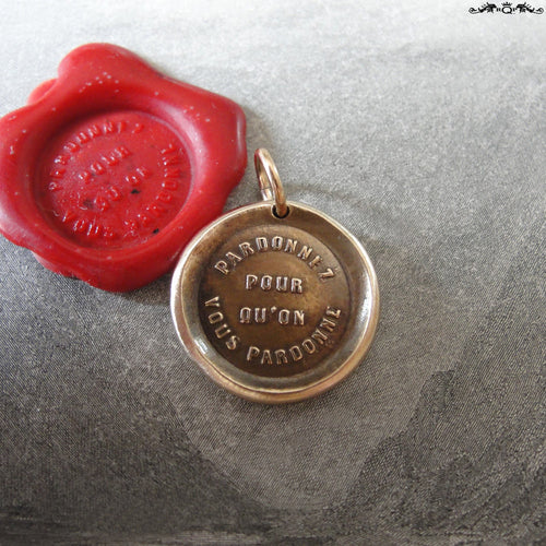 Forgive Others Wax Seal Charm - antique wax seal jewelry pendant - bible quote Forgive So That You May Be Forgiven - RQP Studio