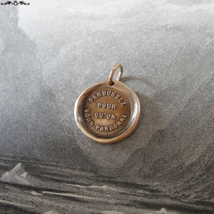 Forgive Others Wax Seal Charm - antique wax seal jewelry pendant - bible quote Forgive So That You May Be Forgiven - RQP Studio