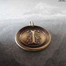 Load image into Gallery viewer, Wax Seal Charm Initial I - wax seal jewelry pendant alphabet charms Letter I - RQP Studio
