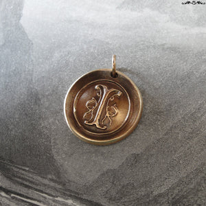 Wax Seal Charm Initial I - wax seal jewelry pendant alphabet charms Letter I - RQP Studio