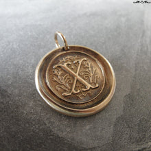 Load image into Gallery viewer, Wax Seal Charm Initial X - wax seal jewelry pendant alphabet charms Letter X - RQP Studio
