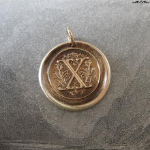 Load image into Gallery viewer, Wax Seal Charm Initial X - wax seal jewelry pendant alphabet charms Letter X - RQP Studio
