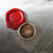 Load image into Gallery viewer, Bronze Wax Seal Pendant - When In Doubt Forbear - RQP Studio
