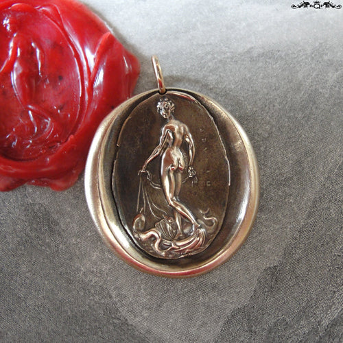 Venus Wax Seal Pendant Love Beauty Goddess antique wax seal charm jewelry - RQP Studio