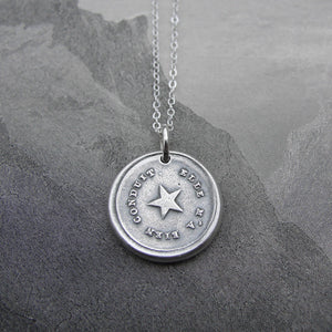 North Star Wax Seal Necklace Guiding Star antique wax seal jewelry My True North Polaris inspirational jewelry - RQP Studio