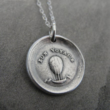Load image into Gallery viewer, Good Journey Wax Seal Necklace - Hot Air Balloon antique wax seal jewelry Bon Voyage - RQP Studio
